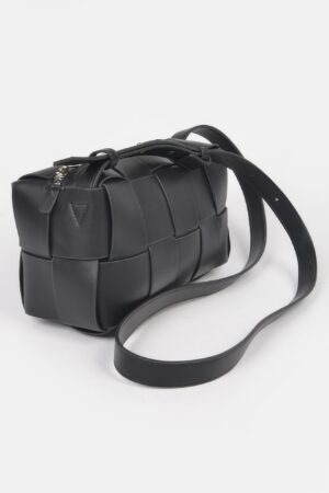Faux Leather Braided Zip Bag Faux Leather Braided Zip Bag