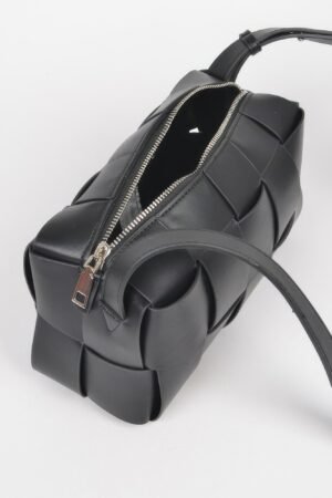 Faux Leather Braided Zip Bag Faux Leather Braided Zip Bag