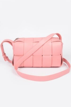 Faux Leather Braided Zip Bag Faux Leather Braided Zip Bag