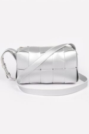 Faux Leather Braided Zip Bag Faux Leather Braided Zip Bag