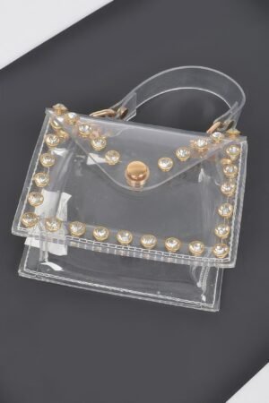 Rhinestone Stud Transparent Mini Bag Rhinestone Stud Transparent Mini Bag