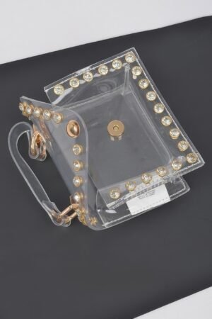 Rhinestone Stud Transparent Mini Bag Rhinestone Stud Transparent Mini Bag
