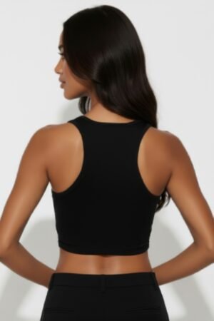Sheer Mesh Panel Crop Tank Top Sheer Mesh Panel Crop Tank Top
