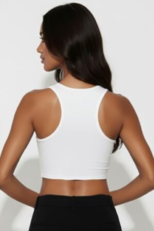 Sheer Mesh Panel Crop Tank Top Sheer Mesh Panel Crop Tank Top