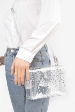 Rhinestone Hot Fix Clear Crossbody Bag Rhinestone Hot Fix Clear Crossbody Bag