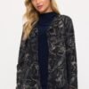Plus Size Fukuro Jacquard Open Front Jacket