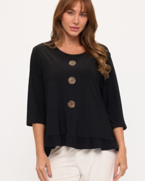 Hit Ruffle Top With Buttons