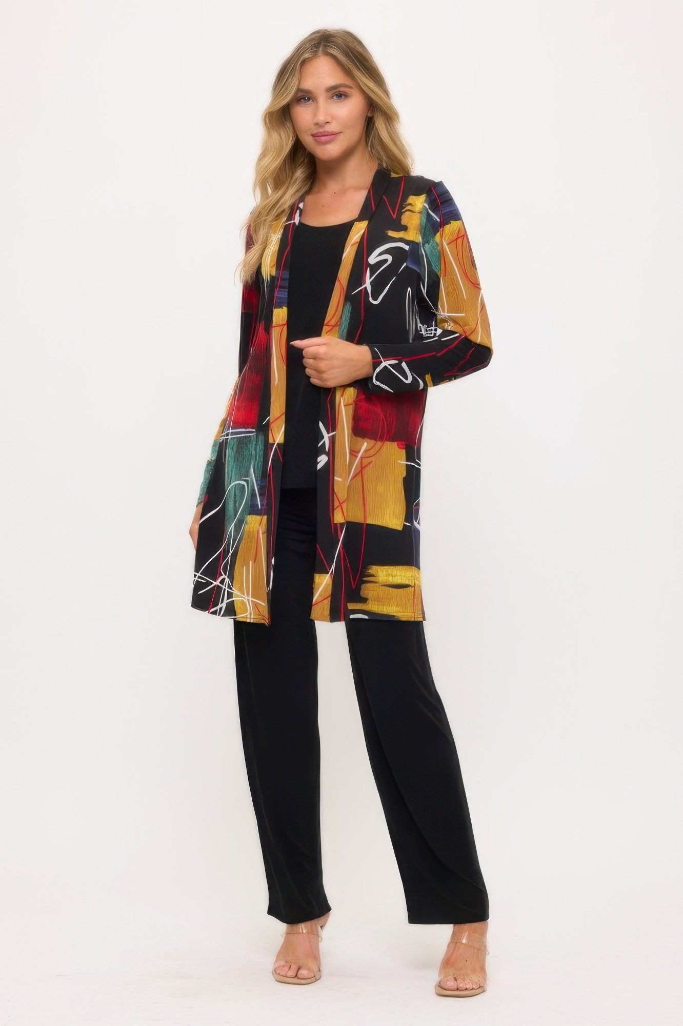 long sleeve print cardigan
