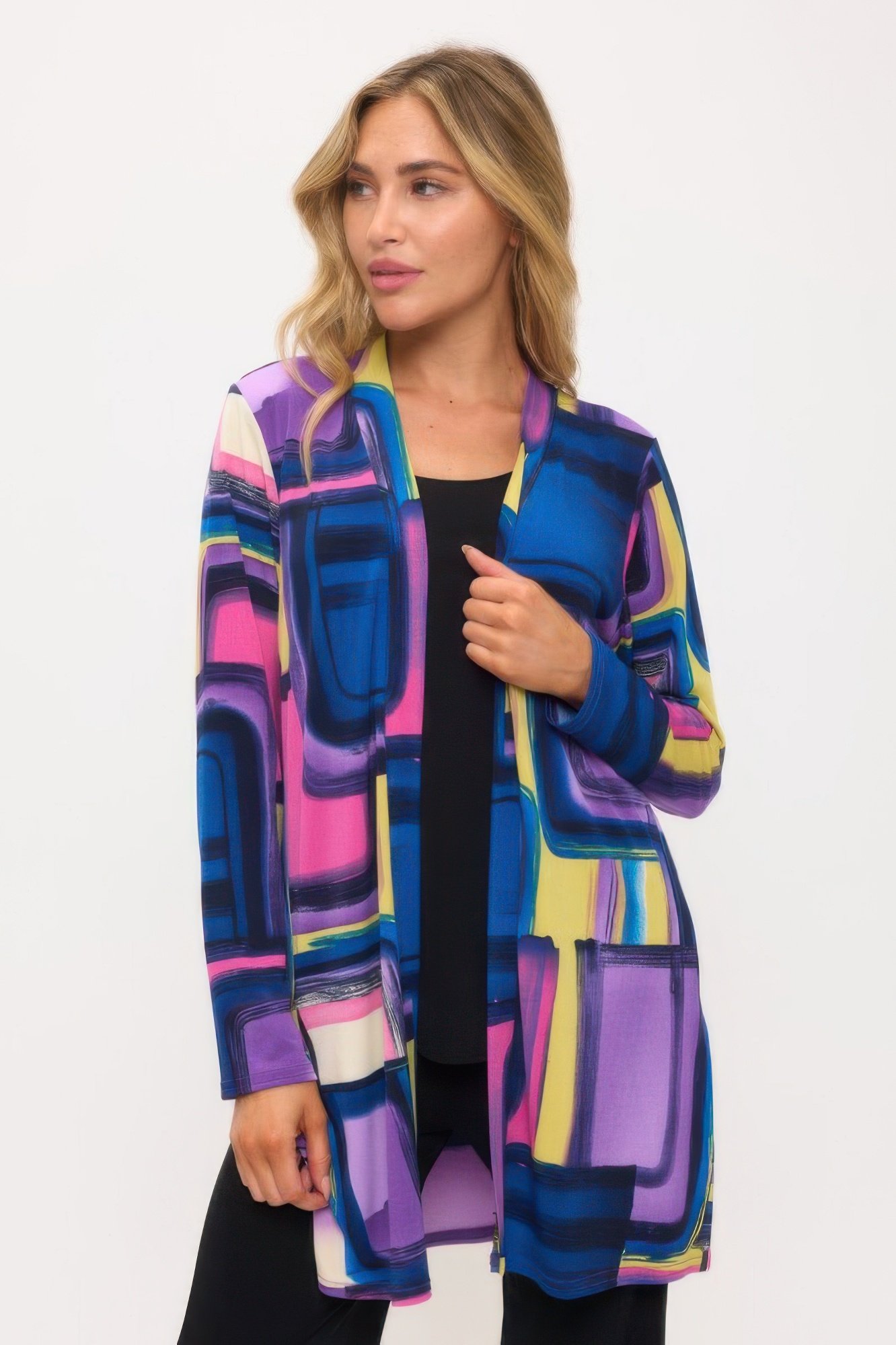 long sleeve print cardigan
