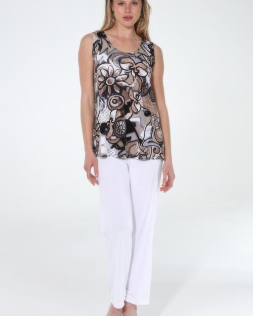 hit print sleeveless tank top