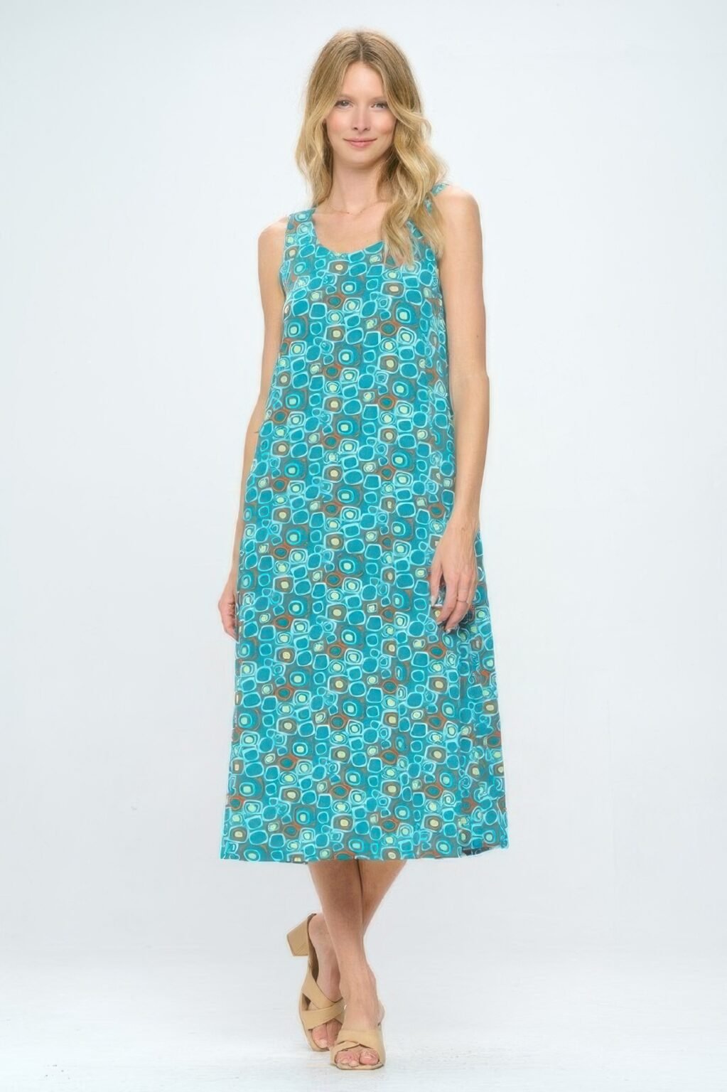 plus size print tank maxi dress