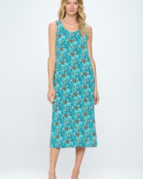 plus size print tank maxi dress