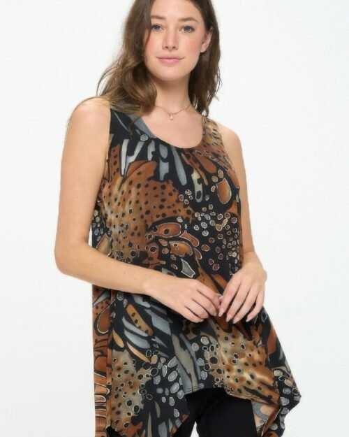 plus size hit shark bite hem tank