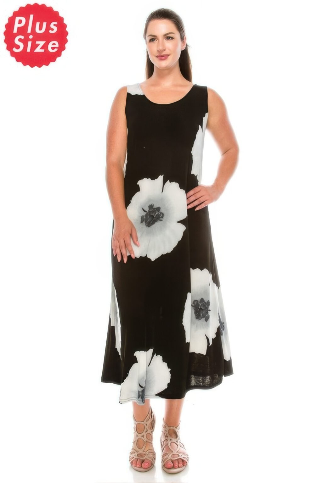 stretchy floral print maxi dress