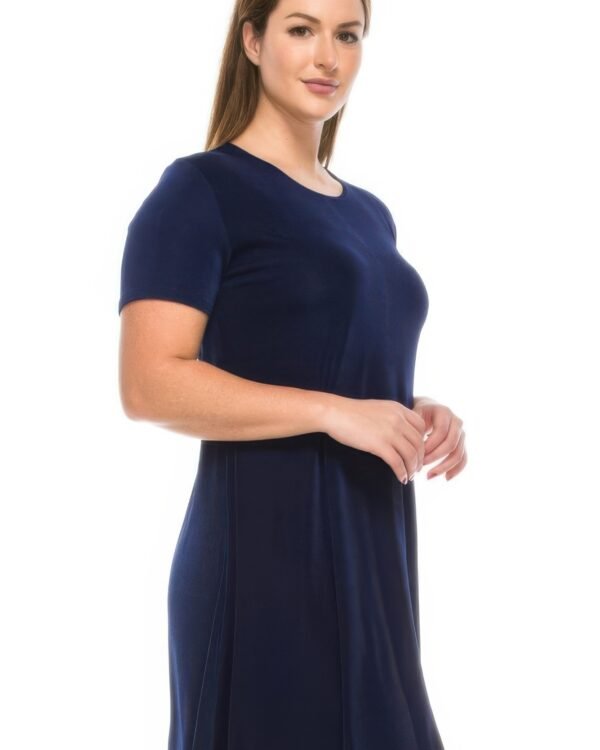 Stretchy Short Sleeve Short Dress
