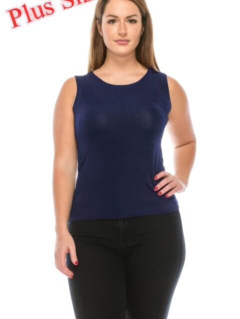 Plus Size Sleeveless Solid Tank Top