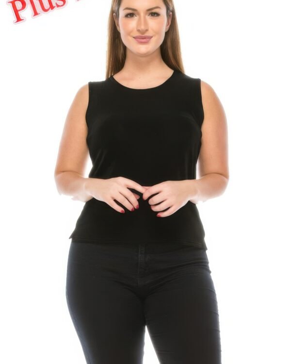 Plus Size Sleeveless Round Neck Tank