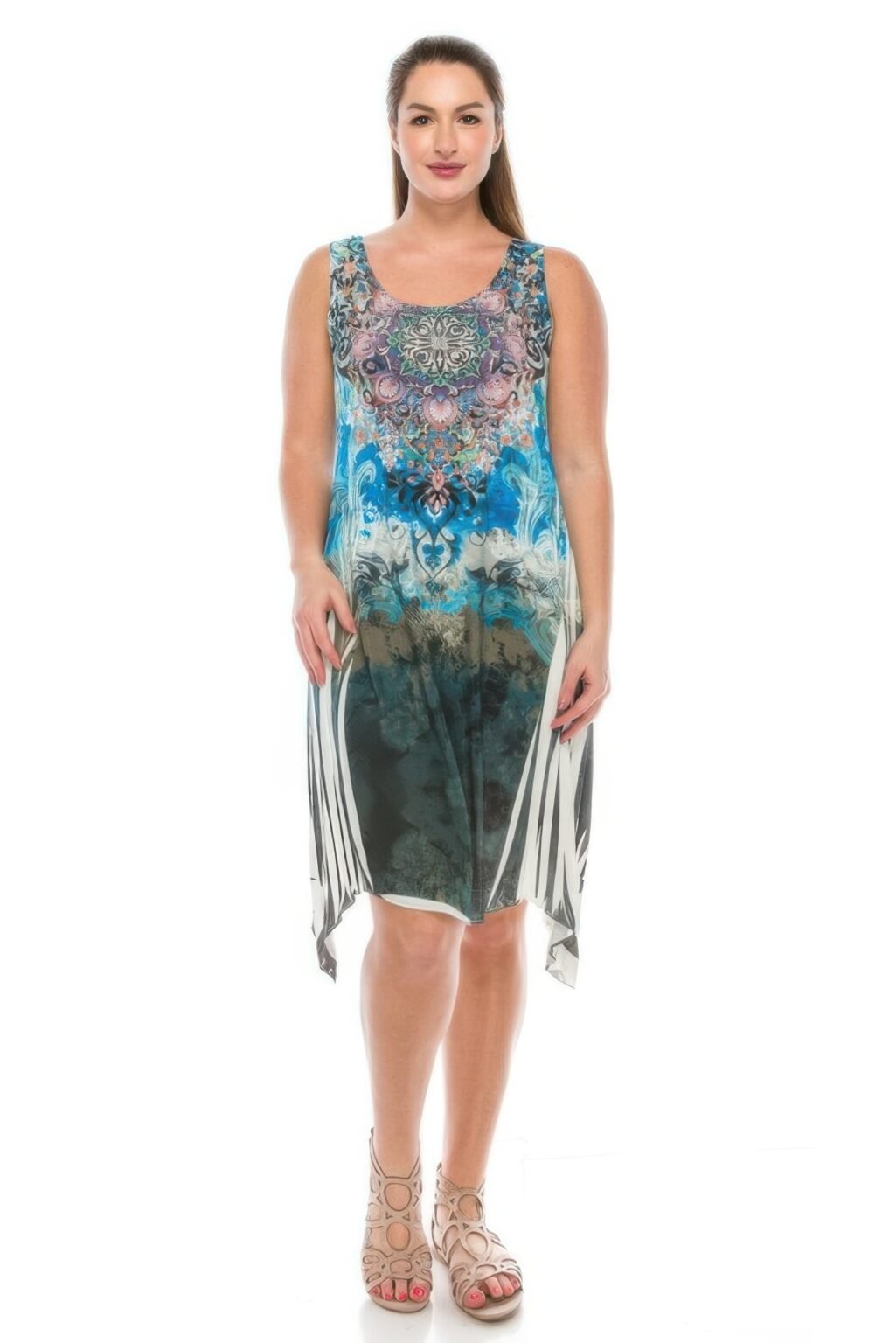sublimated rhinestone tank dress