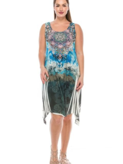 Sublimated Rhinestone Tank Dress