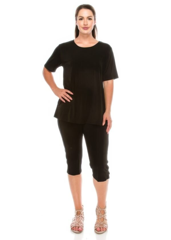 Plus Size Print Capri Pant Set