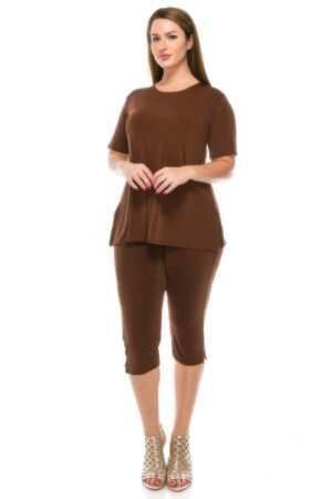 Plus Size Print Capri Pant Set Plus Size Print Capri Pant Set