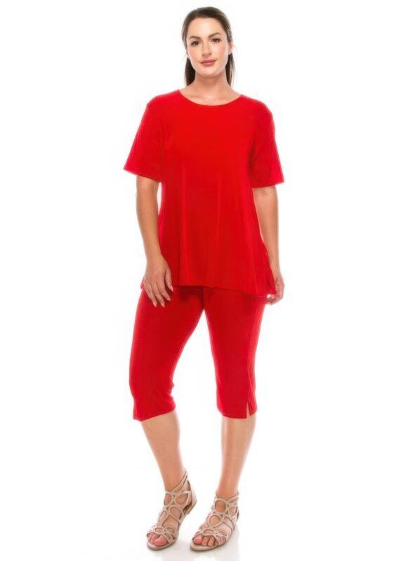 Plus Size Print Capri Pant Set
