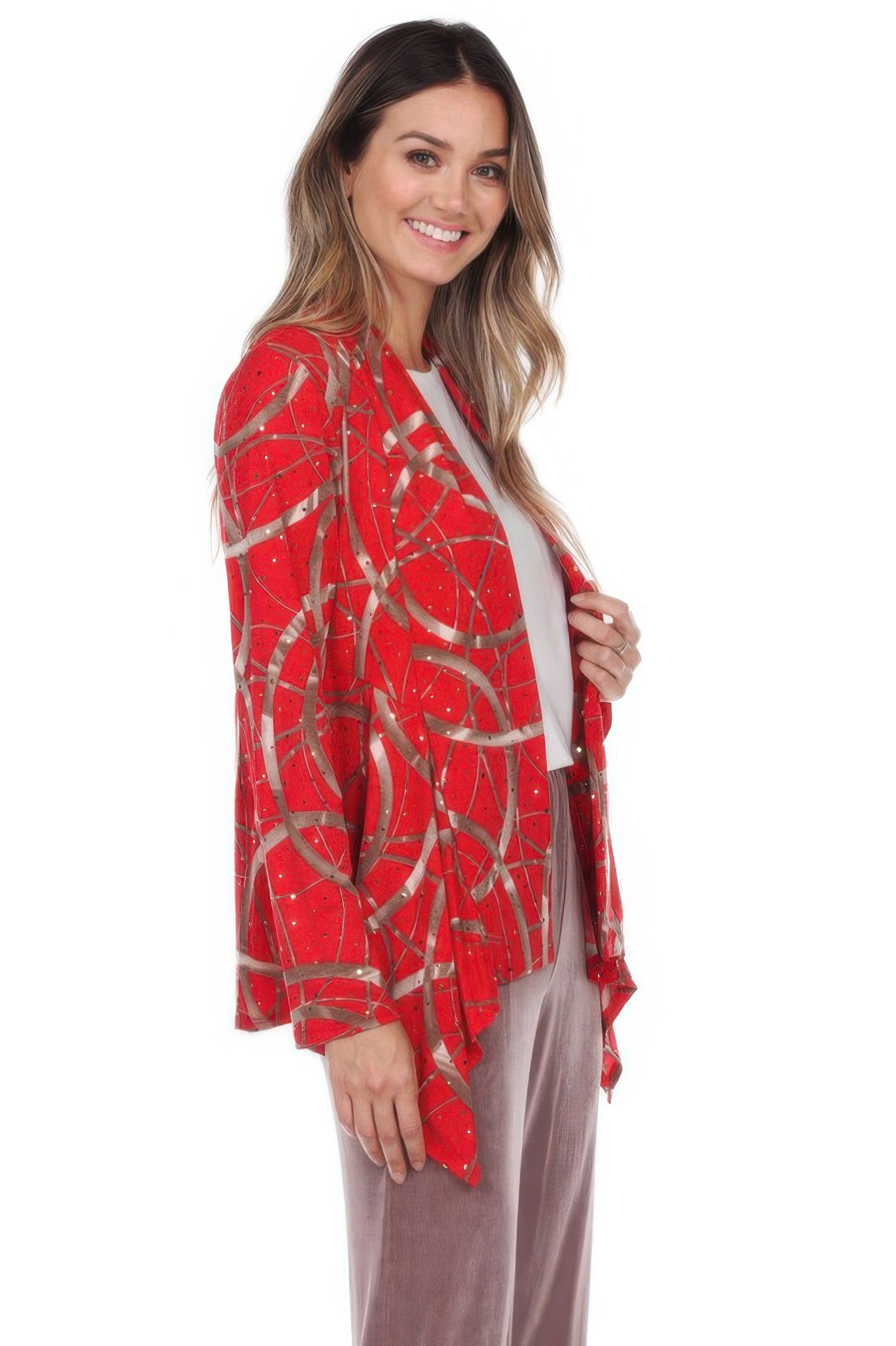 glitter long sleeve cardigan jacket