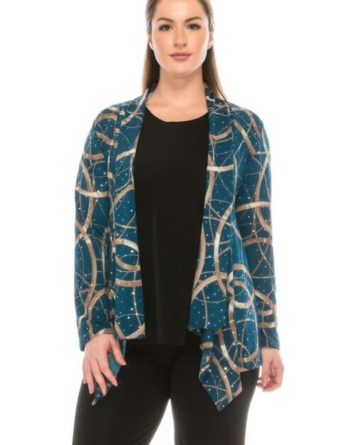 glitter long sleeve cardigan jacket