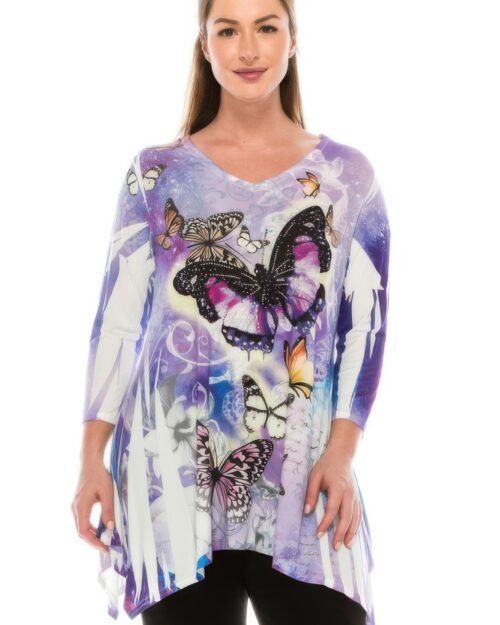 Quarter Sleeve Rhinestone Top