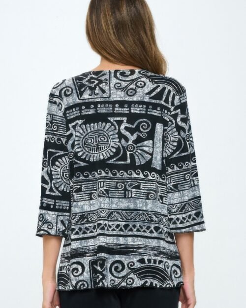 merrow quarter sleeve print top