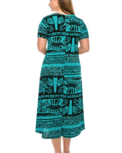 short sleeve print maxi dress