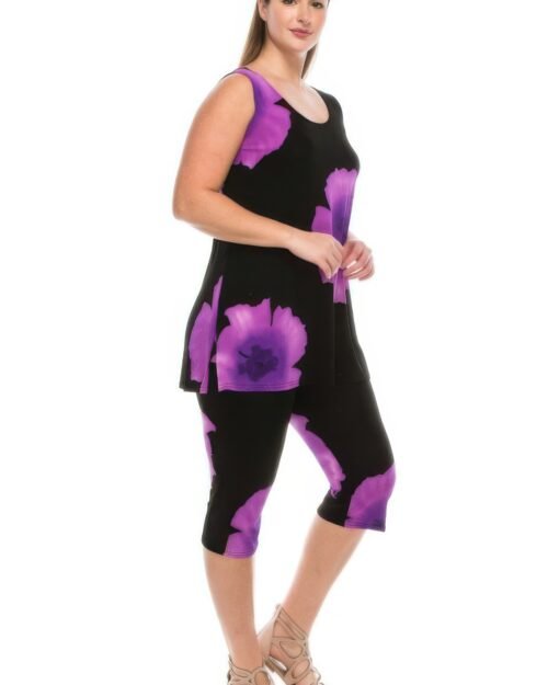 floral print sleeveless capri set