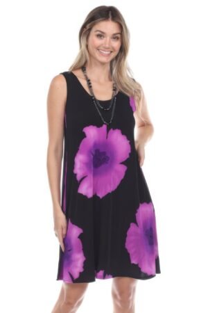 Stretchy Print Short Maxi Dress