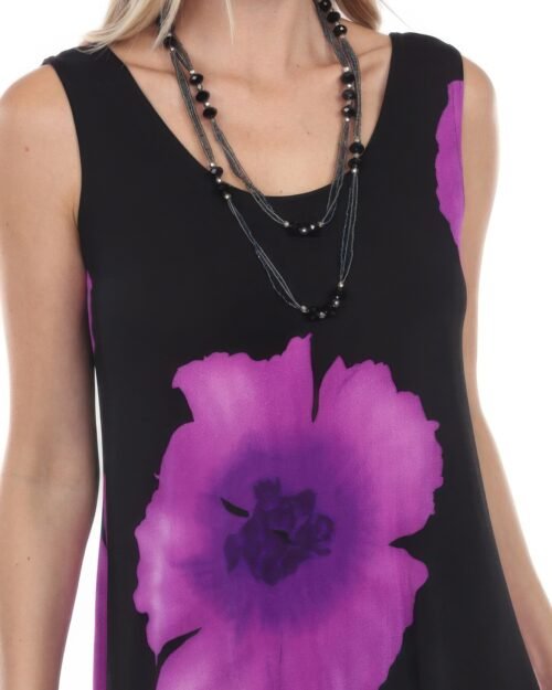 stretchy print short maxi dress