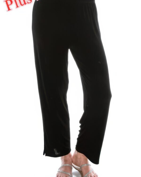 Plus Size Stretchy Solid Ankle Plus Pants