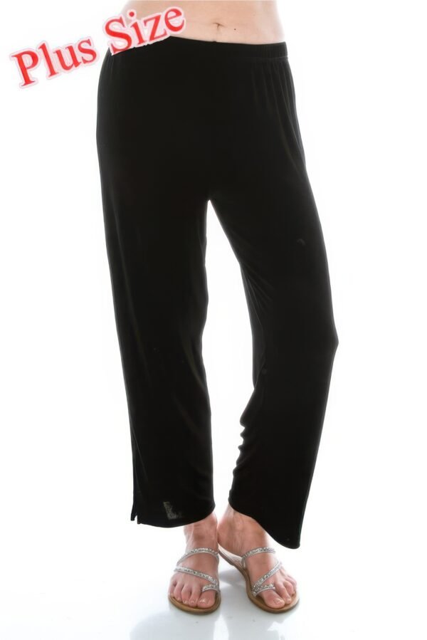 Plus Size Stretchy Solid Ankle Plus Pants