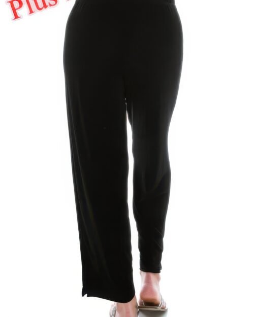 plus size stretchy solid ankle plus pants