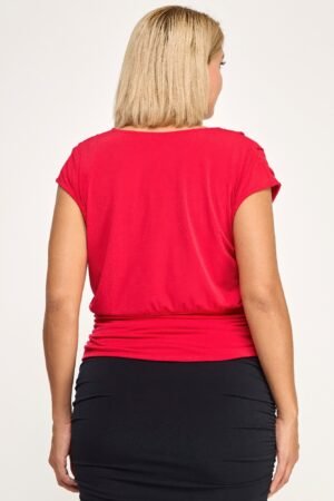 Plus Size Draped Cowl Neck Cap-sleeve Blouse Plus Size Draped Cowl Neck Cap-sleeve Blouse