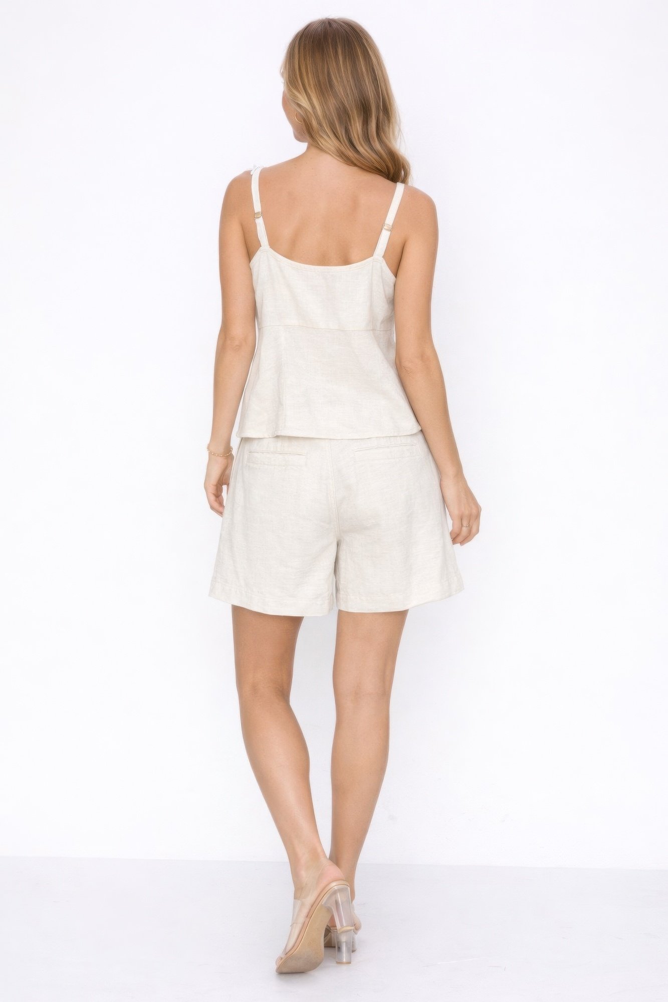 fresh 100% linen set top and shorts - image 3