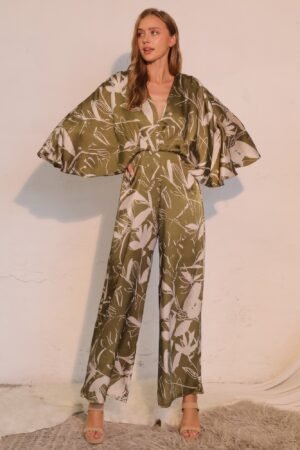 Dreaming Lily Satin Cape Jumpsuit Dreaming Lily Satin Cape Jumpsuit