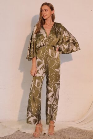 Dreaming Lily Satin Cape Jumpsuit Dreaming Lily Satin Cape Jumpsuit