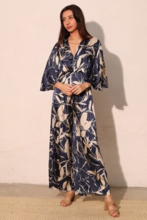 Dreaming Lily Satin Cape Jumpsuit Dreaming Lily Satin Cape Jumpsuit