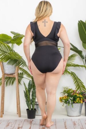 Plus Ruffle Sheer Swimsuit Plus Ruffle Sheer Swimsuit