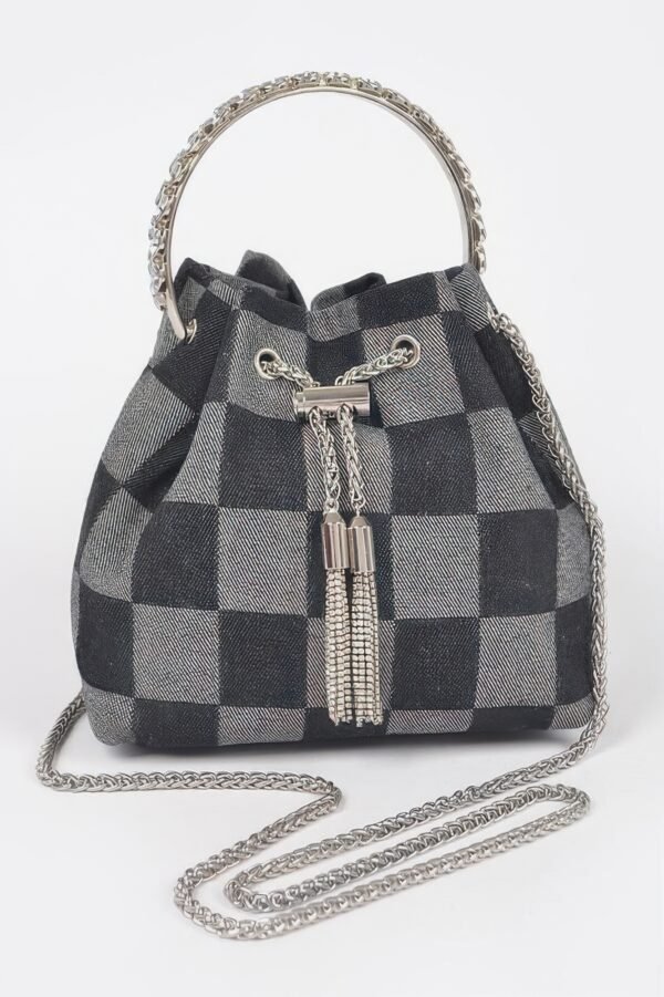 Denim Bucket Bag Coach two-tone with metallic handle