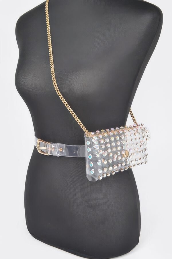 Rhinestone Clear Plus Size Belt Bag