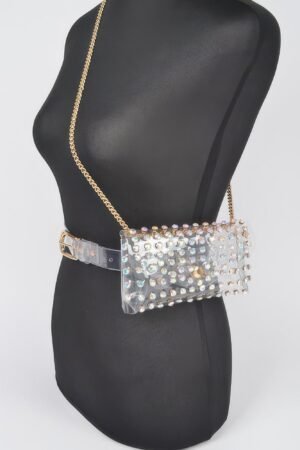 Rhinestone Clear Plus Size Belt Bag Rhinestone Clear Plus Size Belt Bag