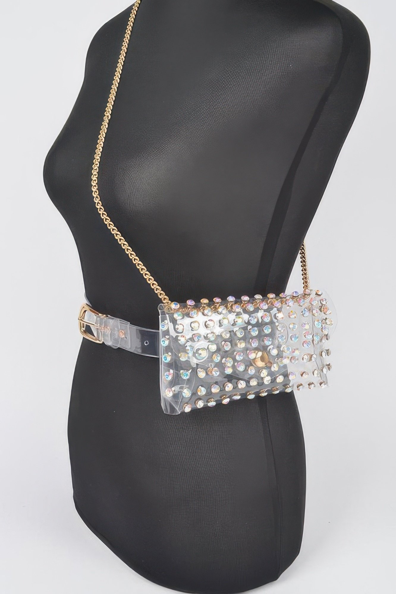 rhinestone clear plus size belt bag - image 2