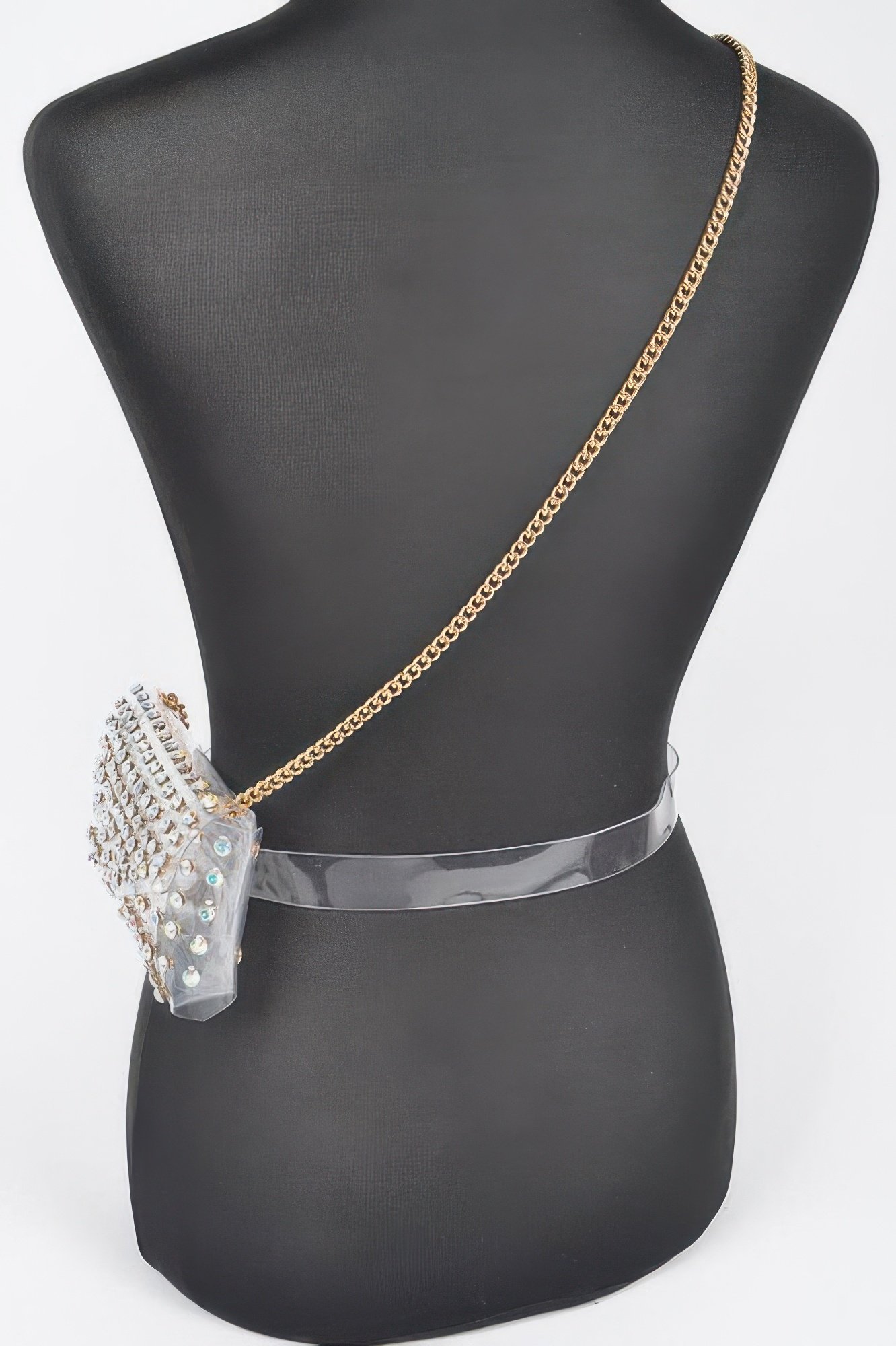 rhinestone clear plus size belt bag - image 4