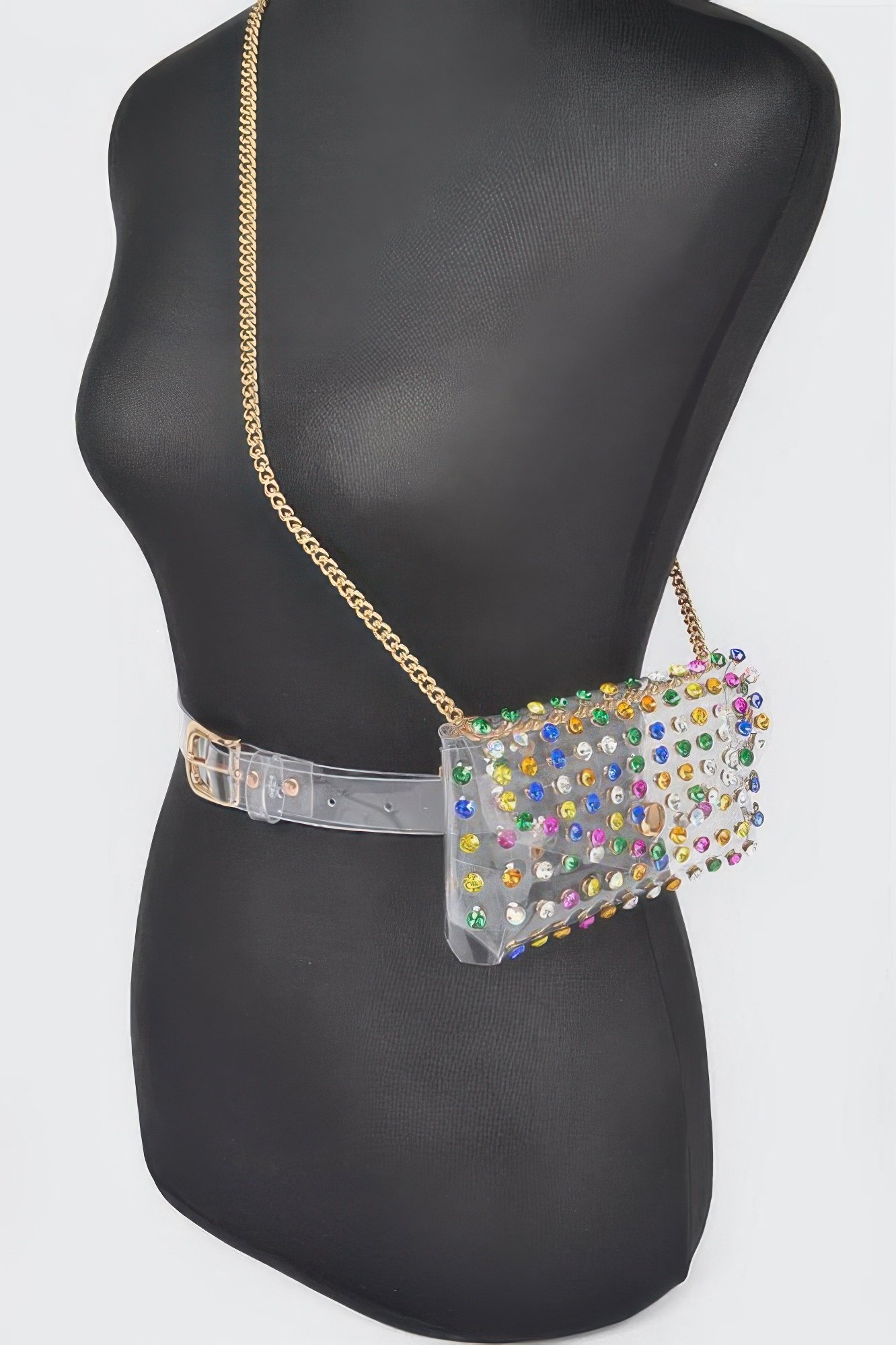 rhinestone clear plus size belt bag - image 7