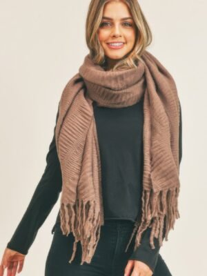 Solid Pleated Scarf